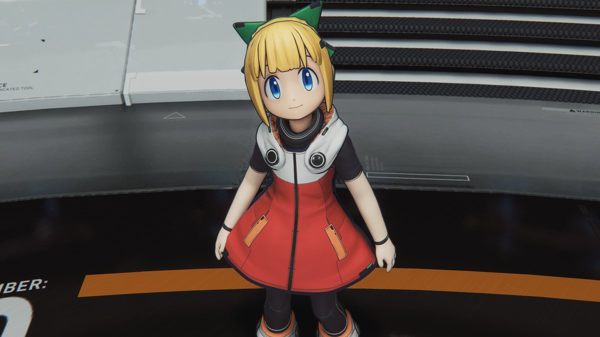 Diana, personaje de PRAGMATA, lleva un atuendo inspirado en Roll dentro de una instalación futurista