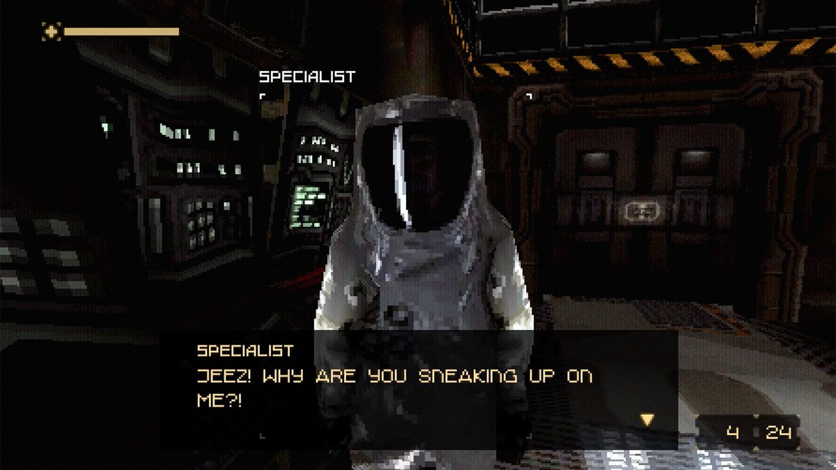Un tripulante con traje espacial aparece en una conversación dentro de Von Neuman