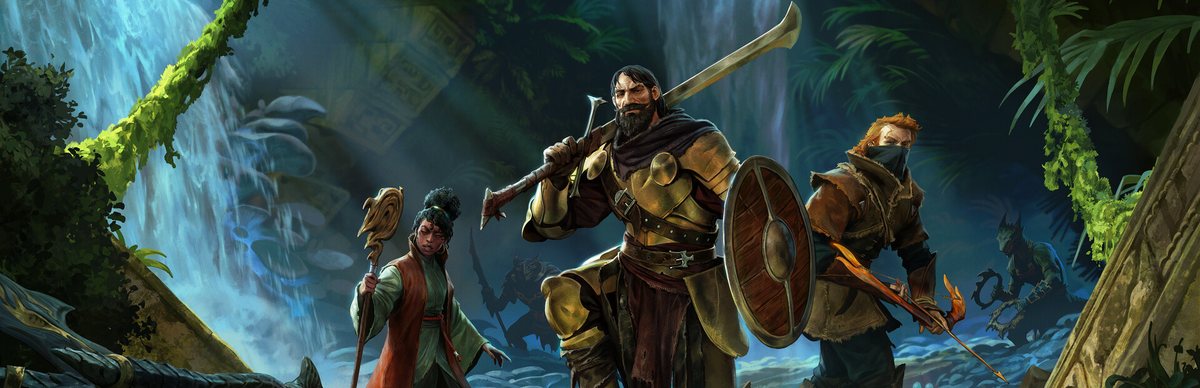 Arte oficial de Enshrouded con Embervale entre montañas y niebla
