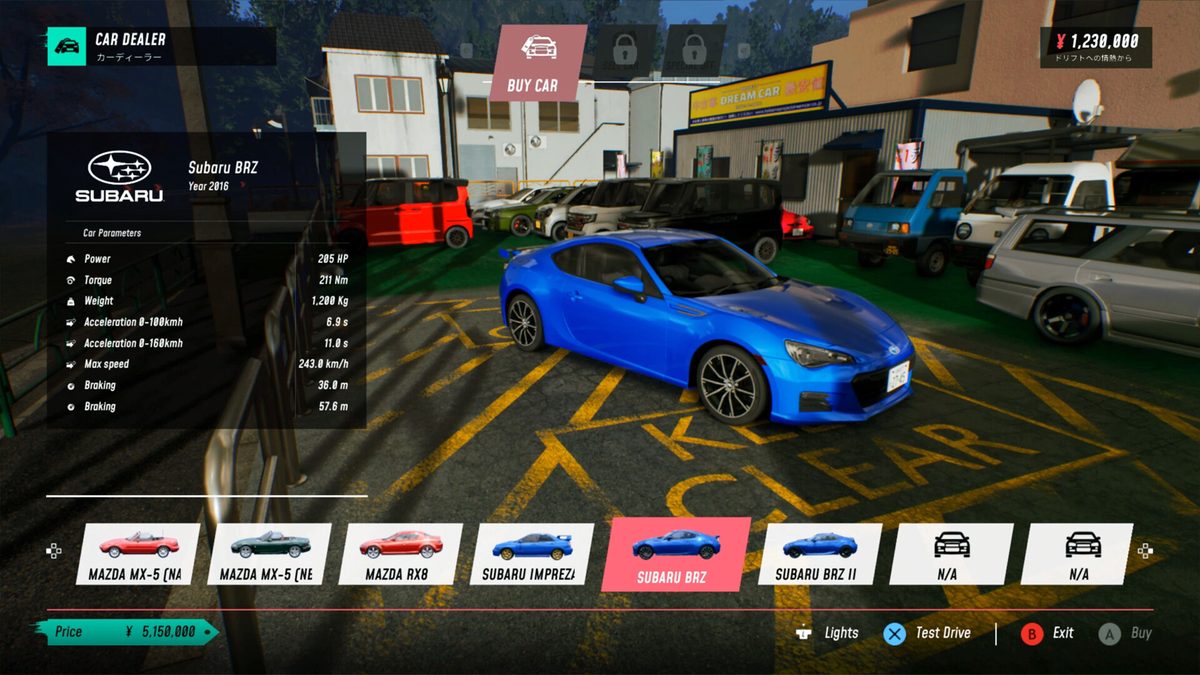 Un Subaru BRZ aparece en el concesionario del prólogo JDM: Rise of the Scorpion