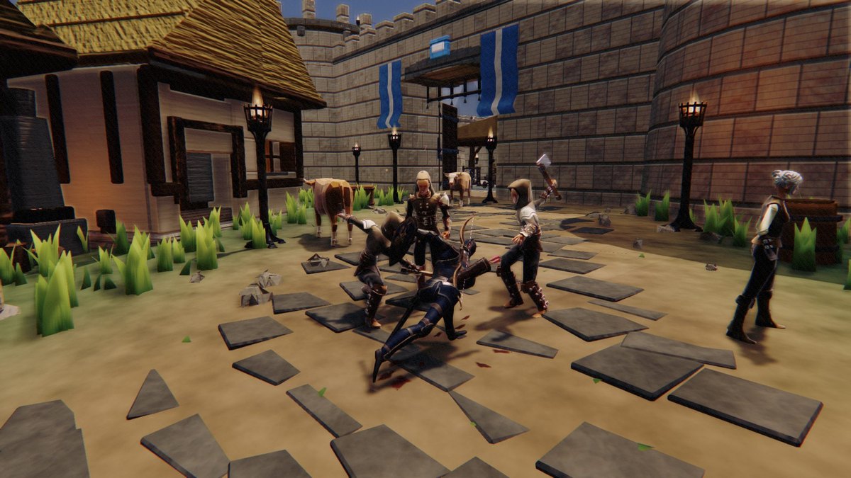 Combate medieval junto a las defensas de un castillo en Siege of Akanor