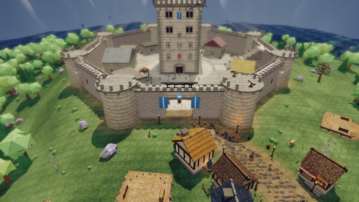 Vista de las defensas y unidades que protegen el castillo en Siege of Akanor