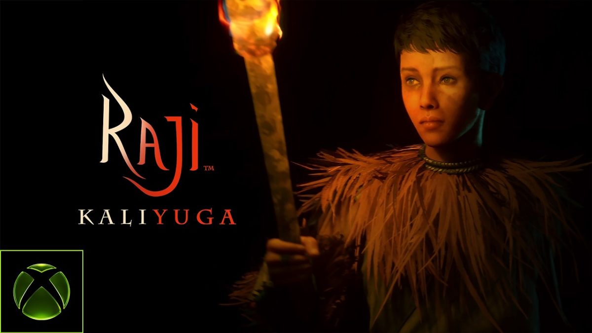 Raji combate a una criatura mitológica en un paisaje de fantasía durante el tráiler de Raji: Kaliyuga